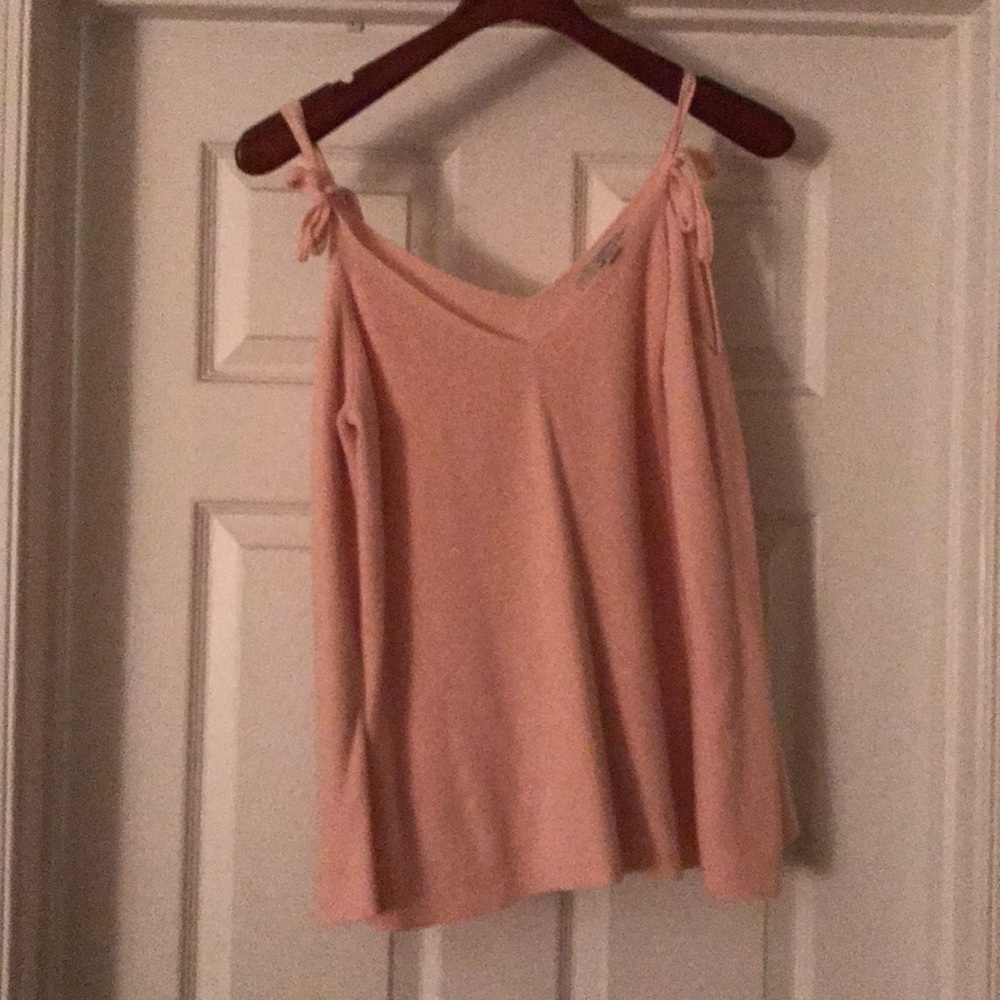 Loft Pink Sweater Sz L - Cotton/Rayon/Silk